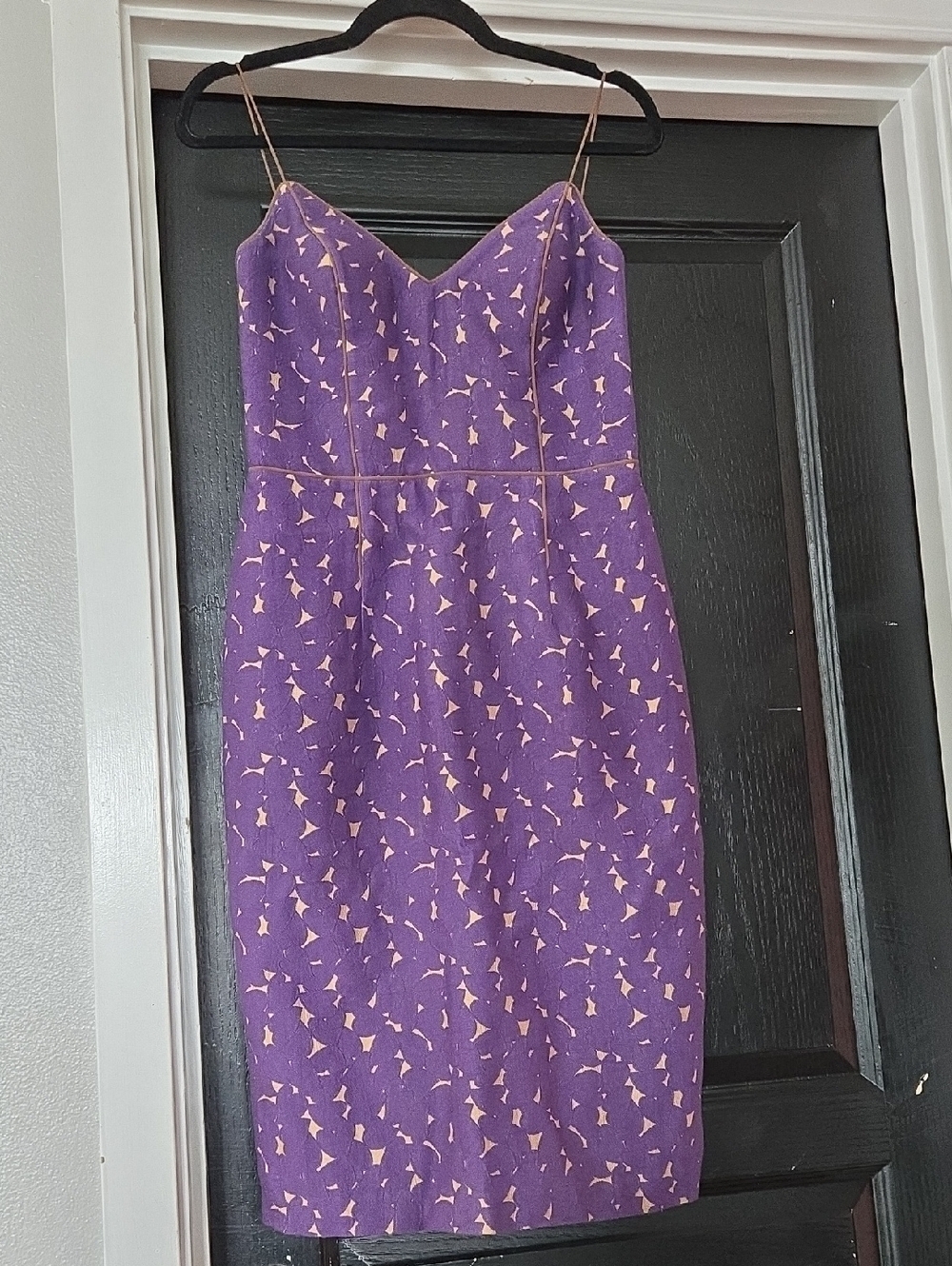 Sira Brand Purple And Brown Heart Printed Spaghetti Strap Bodycon Dress